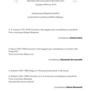 SAGGIO CLASSE DI CONTRABBASSO - 04/06/2026 SAGGIO CLASSE DI CONTRABBASSO - 04/06/2026