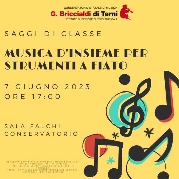 SAGGI DI CLASSE - MUSICA D'INSIEME PER STRUMENTI A FIATO 07/06/2023