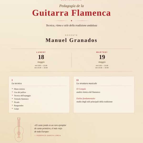 MASTERCLASS DI CHITARRA FLAMENCA - M° MANUEL GRANADOS