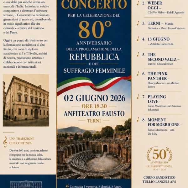 80° ANNIVERSARIO DELLA PROCLAMAZIONE DELLA REPUBBLICA E DEL SUFFRAGIO FEMMINILE
