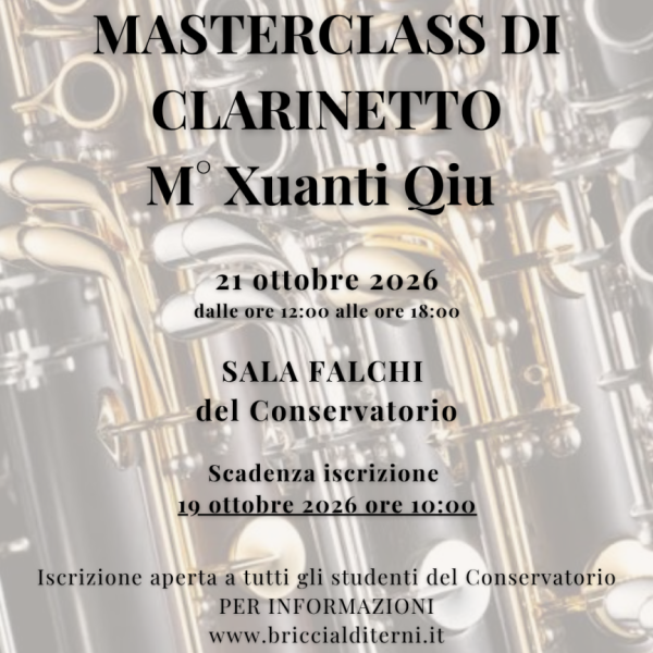 MASTERCLASS DI CLARINETTO - M° XUANTI QIU